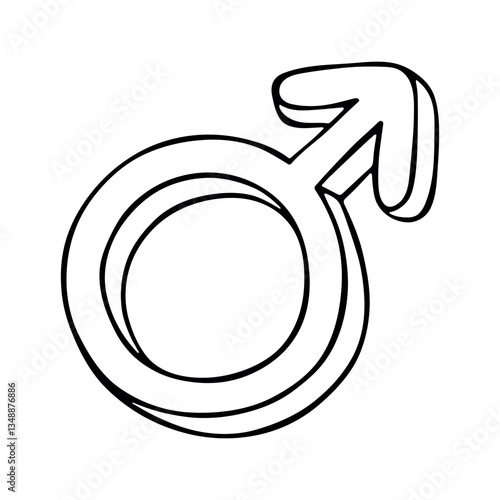 Hand drawn male gender identity icon Symbol used to represent sex and gender