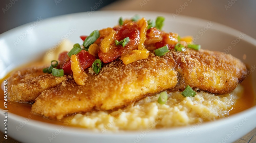 Fish and grits with rice, a comforting and delicious dish, offering a hearty combination of flavors and textures . Fish and grits with rice, a comforting and delicious dish, offering a hearty combination of flavors and textures .
