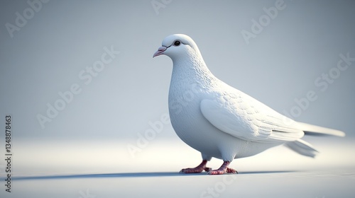 Wallpaper Mural Serene white dove isolated on white transparent Torontodigital.ca