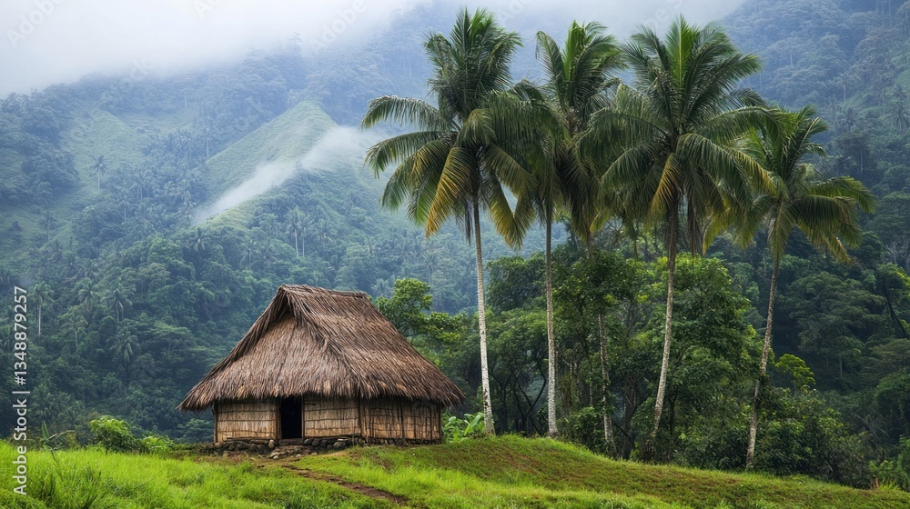 Serene Tropical Hut nestled in Lush Mountains Serene Tropical Hut nestled in Lush Mountains