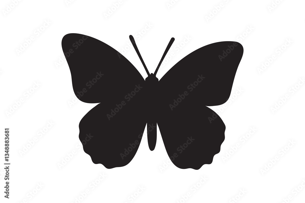 Butterfly silhouette icon simple vector art on white background Butterfly silhouette icon simple vector art on white background