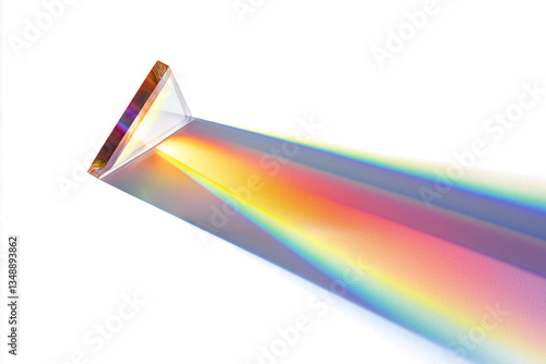prism refracts light creating vibrant spectrum of colors symbolizing scientific discovery isolated on transparent white background