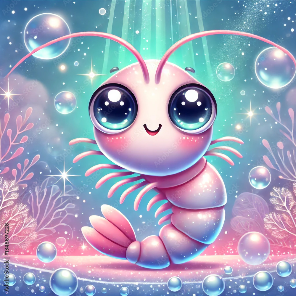 Graceful Shrimp Gliding Through the Ocean Depths Graceful Shrimp Gliding Through the Ocean Depths