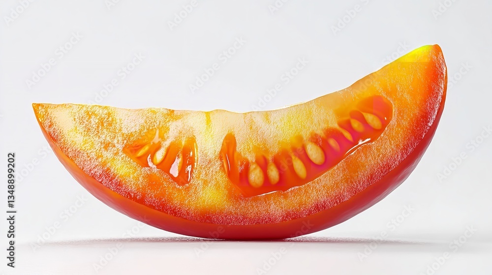 Ripe tomato slice isolated on white background with clipping path.
Ripe tomato slice isolated on white background with clipping path.