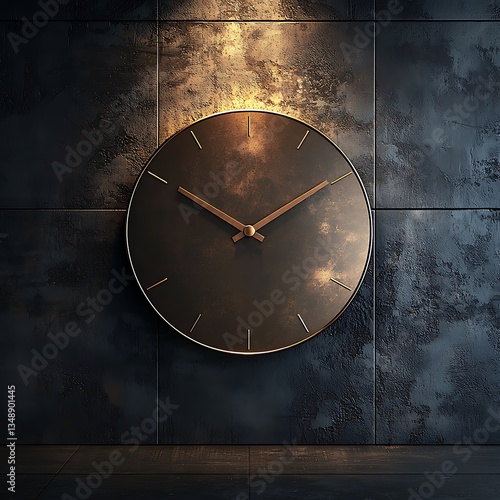 Wallpaper Mural Stylish bronze clock with black backdrop high resolution picture Torontodigital.ca