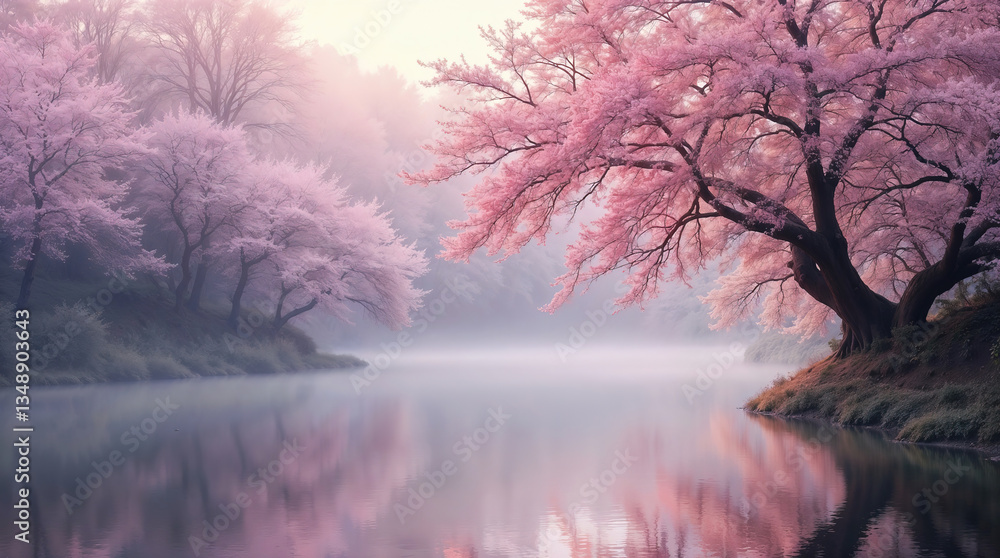 Fototapeta premium Spring wallpaper, creating an photograph picture spring time, that encapsulates the timeless beauty and tranquility of the nature