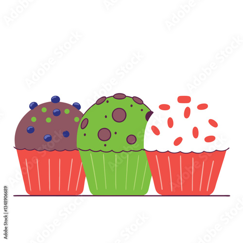 Pink Iced Cupcake with Cherry on White Background