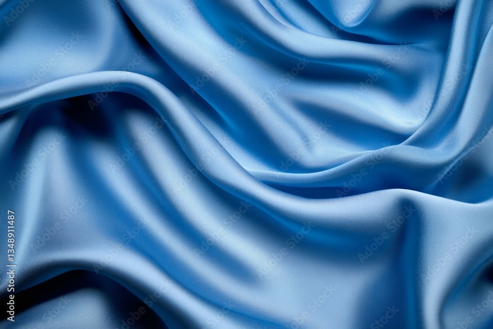 Luxurious blue silky fabric with gentle waves and soft folds under diffused light creates serene texture. Neural network AI generated Luxurious blue silky fabric with gentle waves and soft folds under diffused light creates serene texture. Neural network AI generated