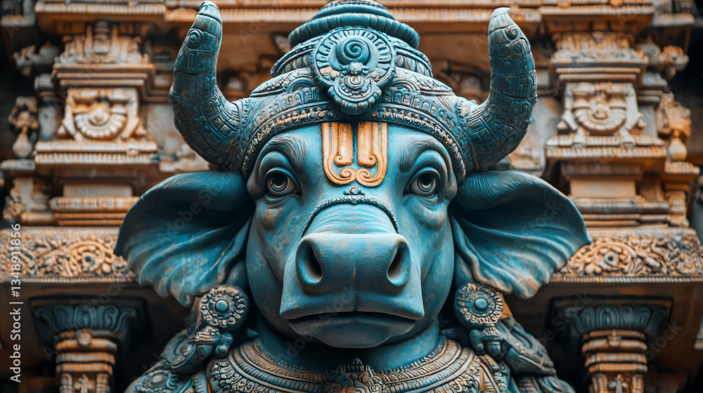 Obraz premium the nandi bull: shiva's vehicle
