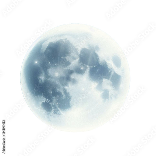 Bright Full Moon in the Night Sky