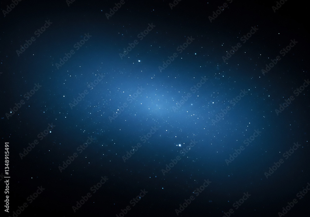 Fototapeta premium 深宇宙 暗い青の銀河 静かに輝く星々
