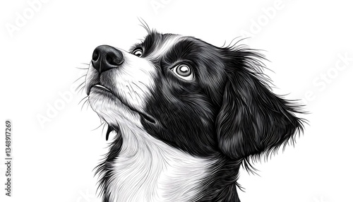 Wallpaper Mural Border Collie Puppy Portrait for White Background. Torontodigital.ca