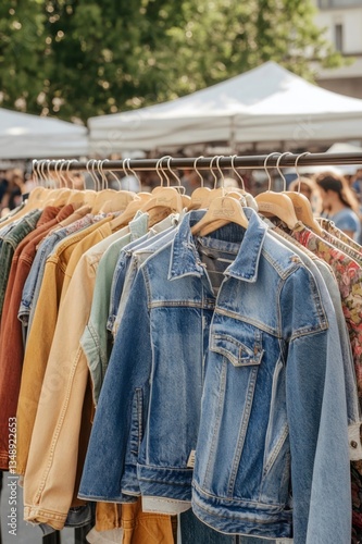 Wallpaper Mural Bustling second hand clothing market outdoors Torontodigital.ca
