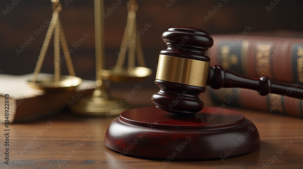 Justice in Focus: A gavel rests upon a wooden block alongside a balancing scale and a law book, with focus on the themes of justice and the legal system. Justice in Focus: A gavel rests upon a wooden block alongside a balancing scale and a law book, with focus on the themes of justice and the legal system.