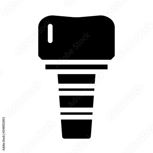 dental implant. This is a vector single icon with a solid style. Suitable for any purpose, such as website design, mobile app design, logo design, pattern design, etc.