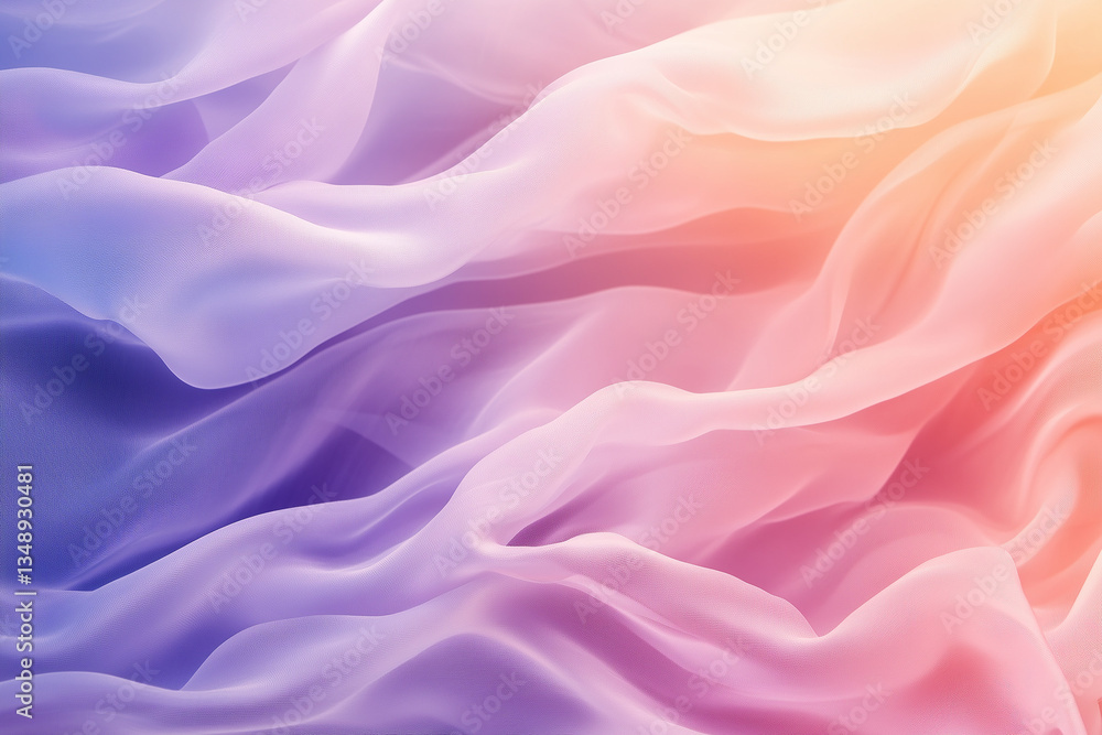 Fototapeta premium Silky, flowing fabric in soft pastel colors. A smooth and elegant background for beauty, fashion, or wellness designs