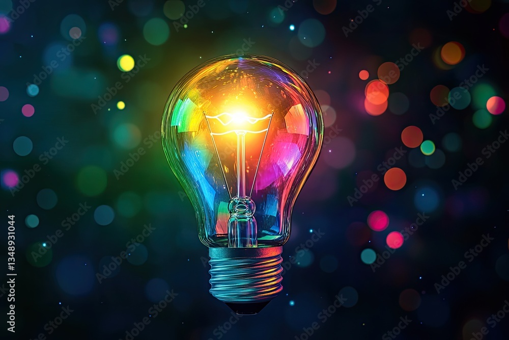 Illuminating idea, vibrant lightbulb Illuminating idea, vibrant lightbulb