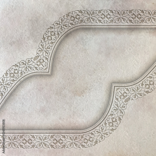 Intricate Ornamented Border Design on a Soft Textured Background