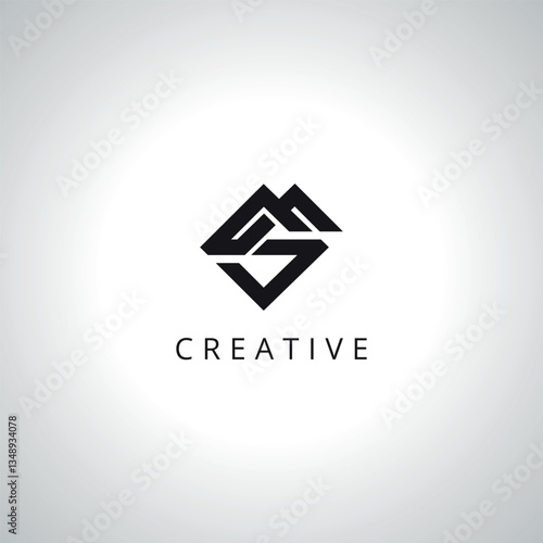 Abstract Letter SM MS Monogram Logo Template With Vector Eps.