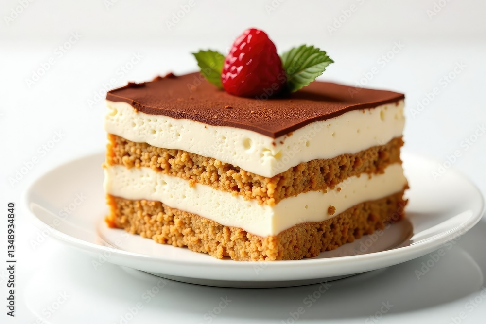 Classic tiramisu dessert, layers visible, isolated , photography, cocoa powder, studio shot Classic tiramisu dessert, layers visible, isolated , photography, cocoa powder, studio shot