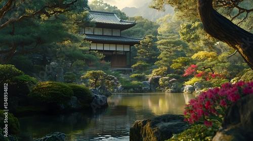 Historic ginkakuji temple japan landscape images