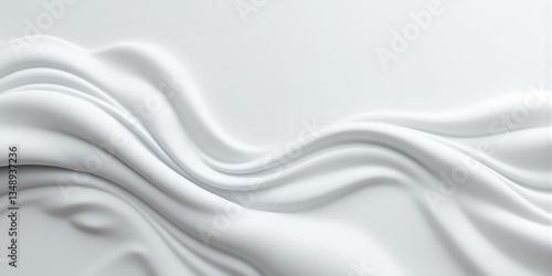 Minimalist White Fluid Texture - A clean, abstract white wave with smooth, organic curves. Perfect for high-end fashion, spa branding