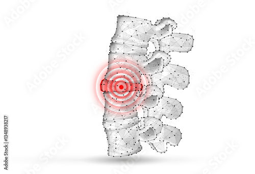 3d spine vector isolated on white. Chiropractic care, spinal cord, orthopedic surgery.