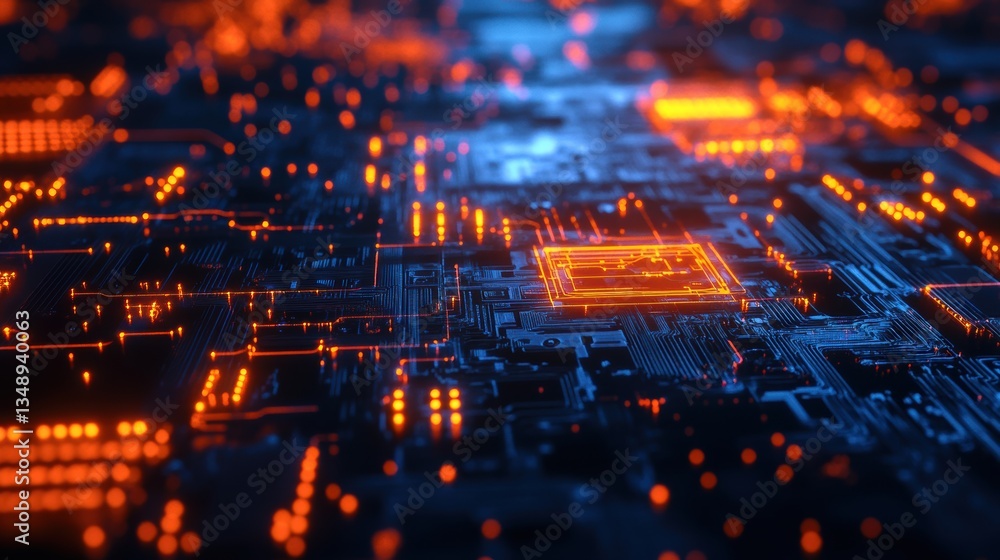 Obraz premium Edge computing AI device processing real-time data 2.jpeg