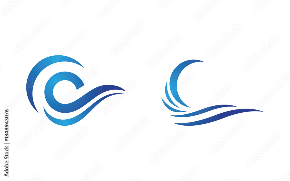 Water wave liquid vector Logo illustration design V1.61 Water wave liquid vector Logo illustration design V1.61