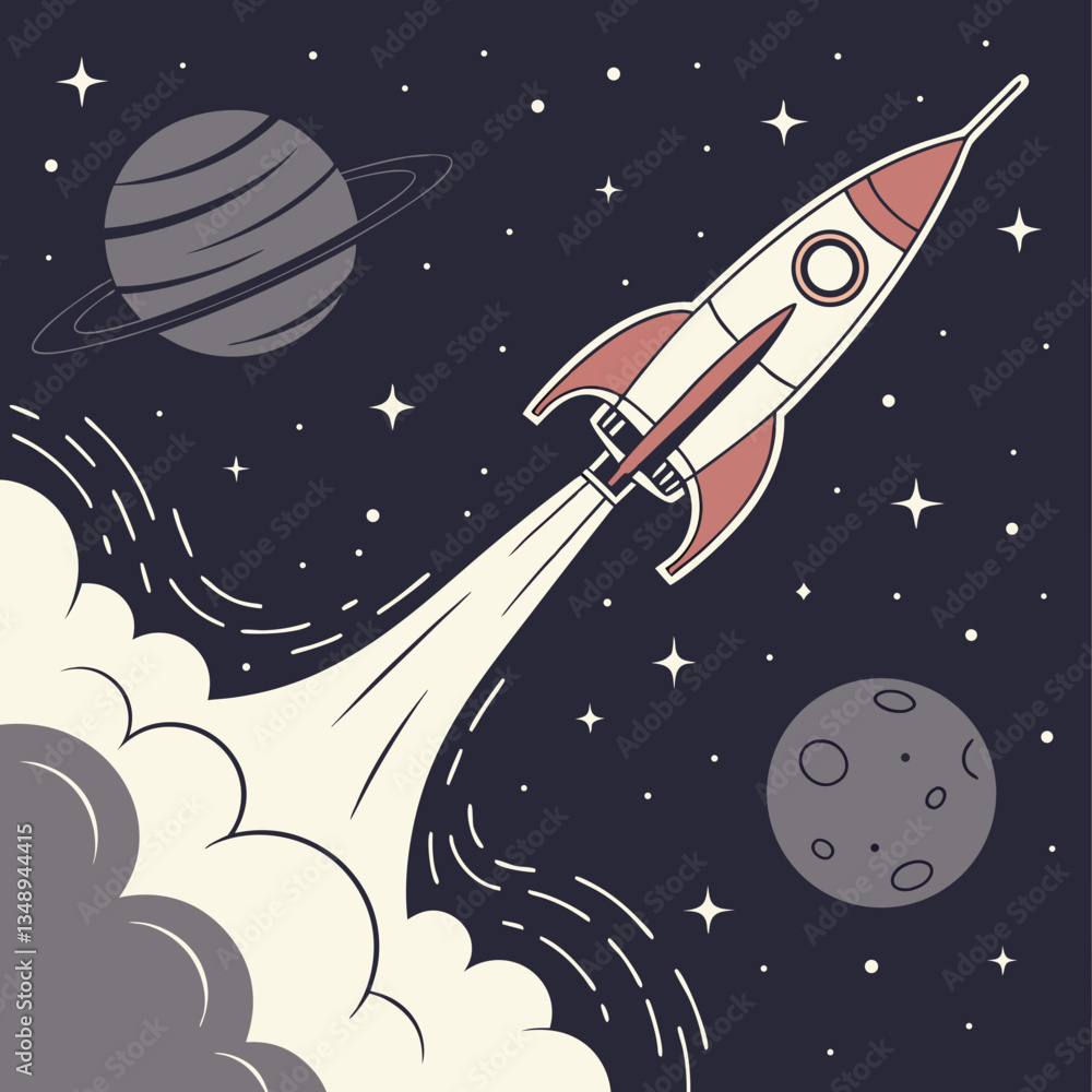 Fototapeta premium rocket in space vector design
