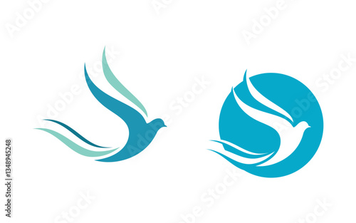 Bird dove icon logo design vector illustration v.3