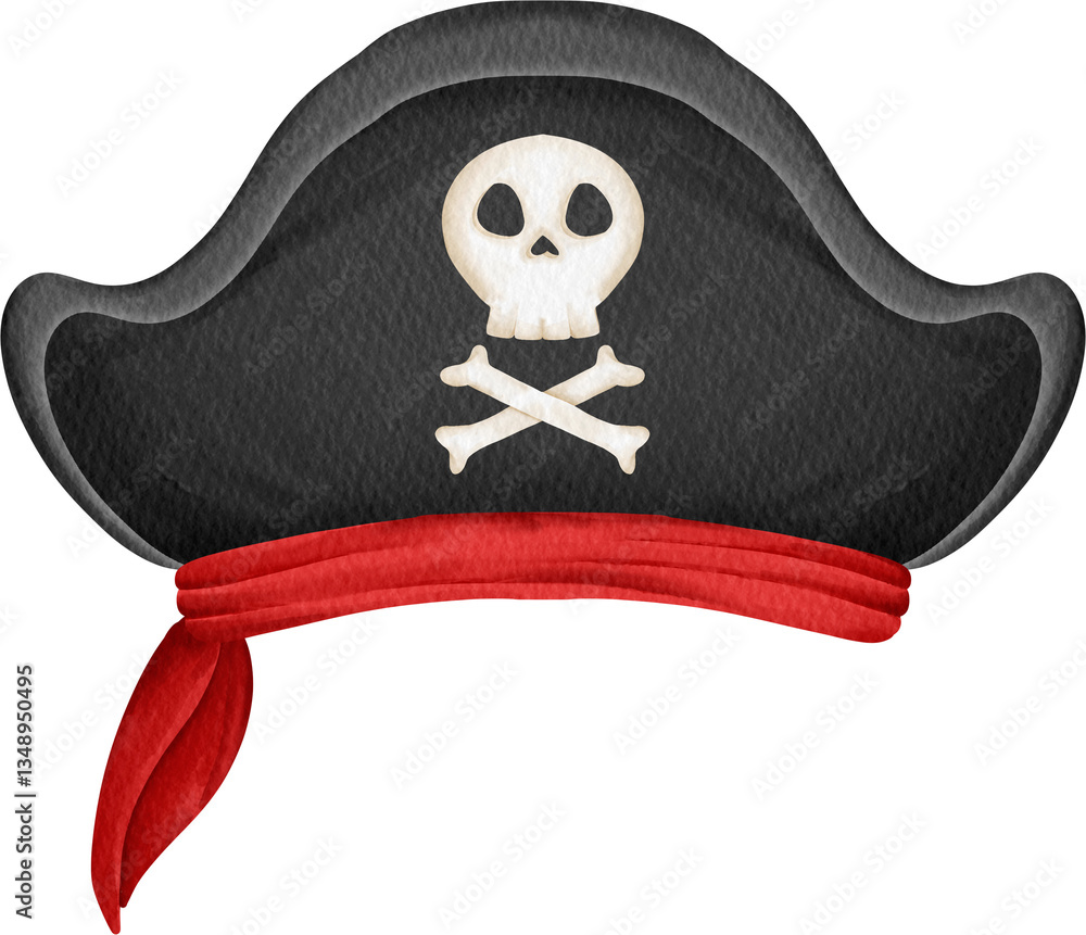 Fototapeta premium watercolor pirate hat