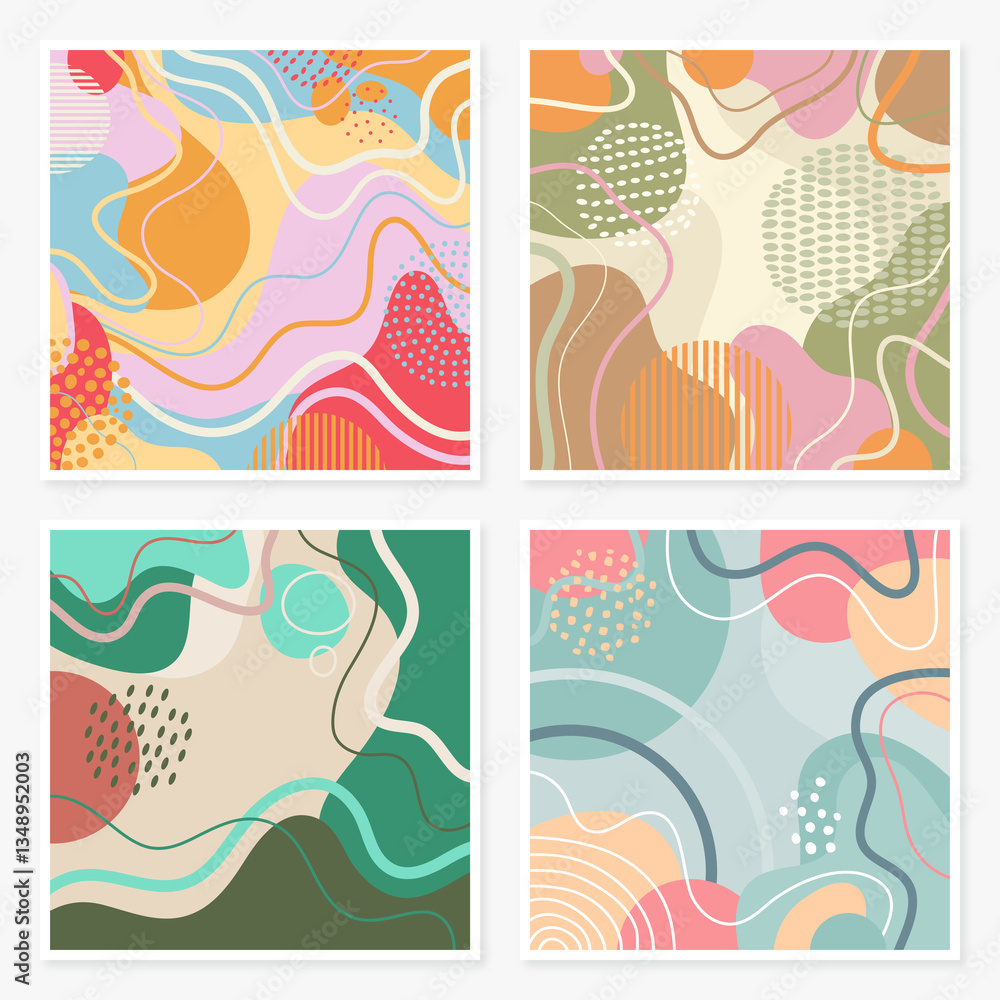 Fototapeta premium Hand drawn colourful art background design.