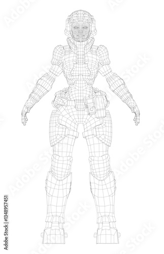 Wallpaper Mural A woman in a black suit stands in front of a white background. The suit is black and white, and the woman's face is obscured by the suit Torontodigital.ca