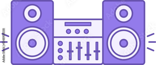 Colored Sound System Icon. Vector Illustration. Sound Playback Device. Acoustic System, Speakers. Music Concept