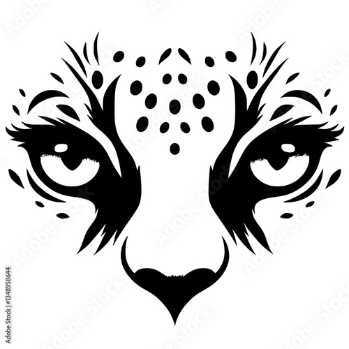 Silhouette of a sharp gaze of a cheetah's eyes