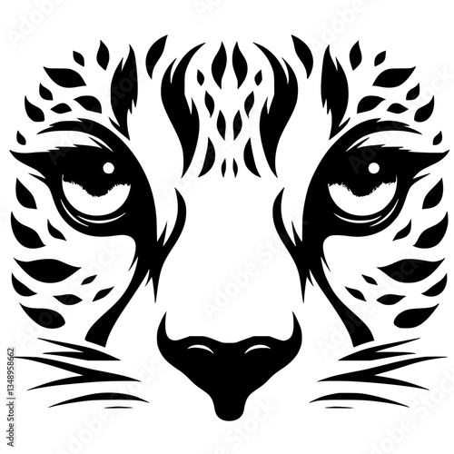Silhouette of a sharp gaze of a cheetah's eyes