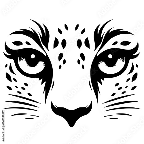 Silhouette of a sharp gaze of a cheetah's eyes