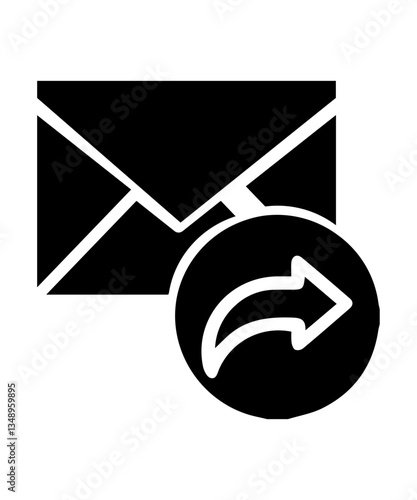 Email share icon filled with black