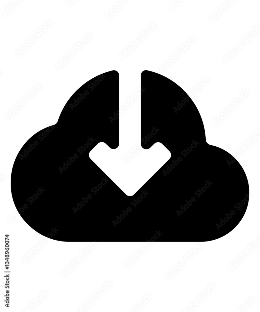 Download button icon filled with black Download button icon filled with black