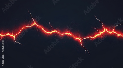 A bright red electric pattern spreading across a dark background