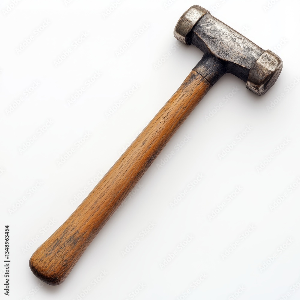 Generic Wooden-handled Hammer Overview Realistic. Placed