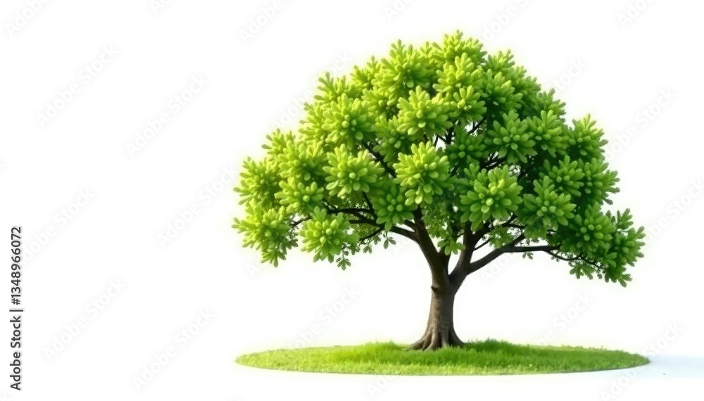 Isolated tree against a bright white backdrop, crisp, nature Isolated tree against a bright white backdrop, crisp, nature