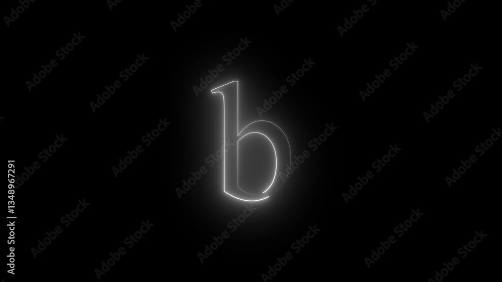 Animated neon letter b. Two-color looping trendy glowing neon alphabet letter Animated neon letter b. Two-color looping trendy glowing neon alphabet letter