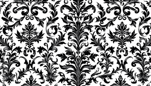 Elegant Baroque Floral Pattern, Luxurious Ornamental Vintage Design
