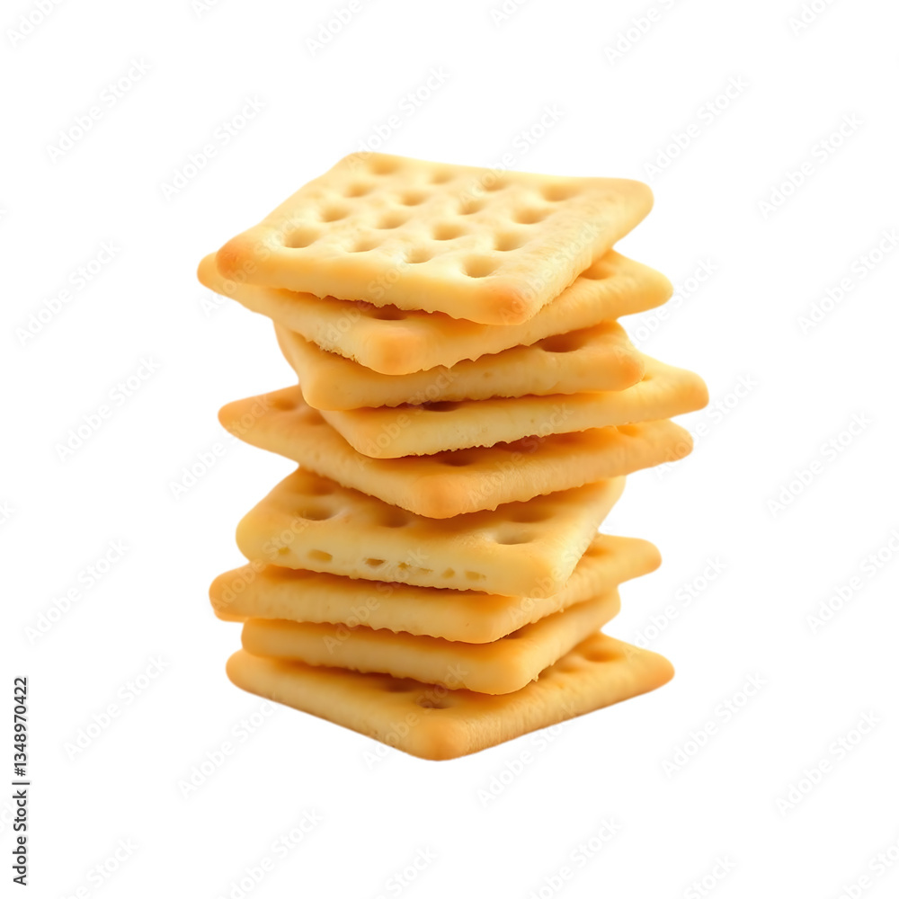Fototapeta premium Stack of Saltine Crackers for Food Concept