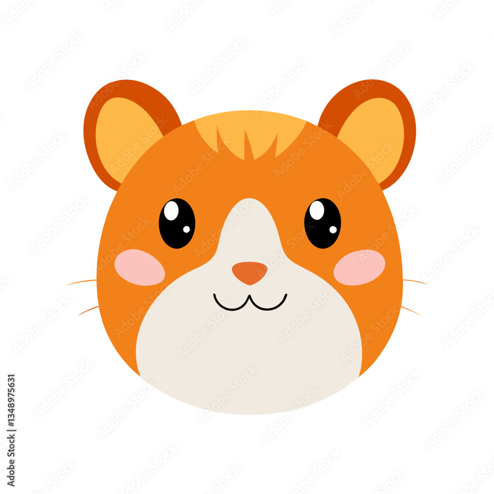 Obraz premium Cute Hamster Head Vector Illustration