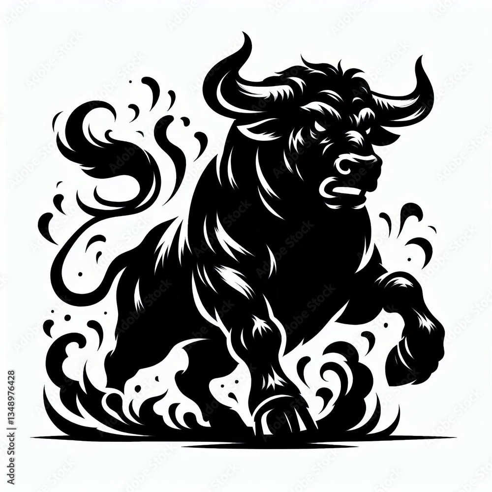 Fototapeta premium Elegant Cow Silhouette Illustration