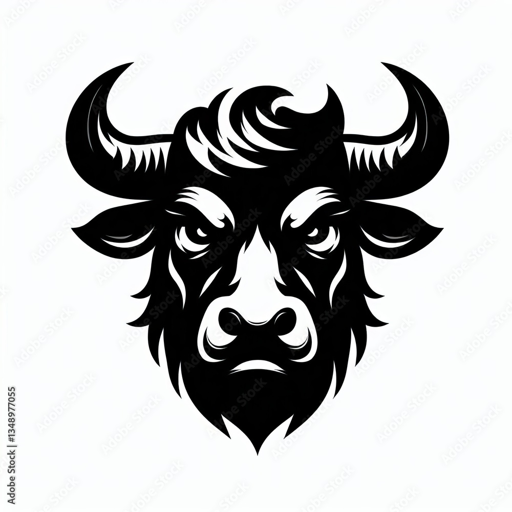 Cow Silhouette in Bold Black and White Cow Silhouette in Bold Black and White