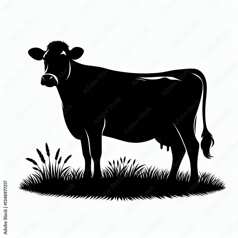 Fototapeta premium A Farmyard Cow Silhouette